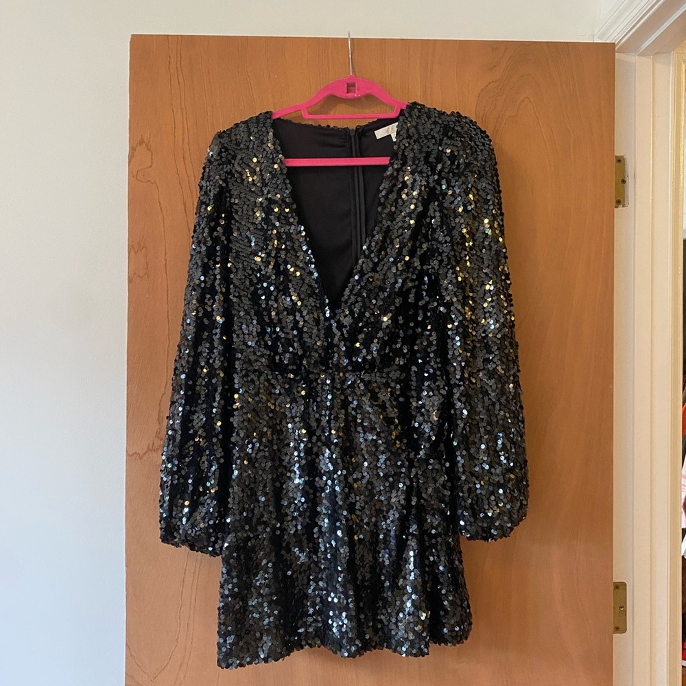 Black, sequin mini dress